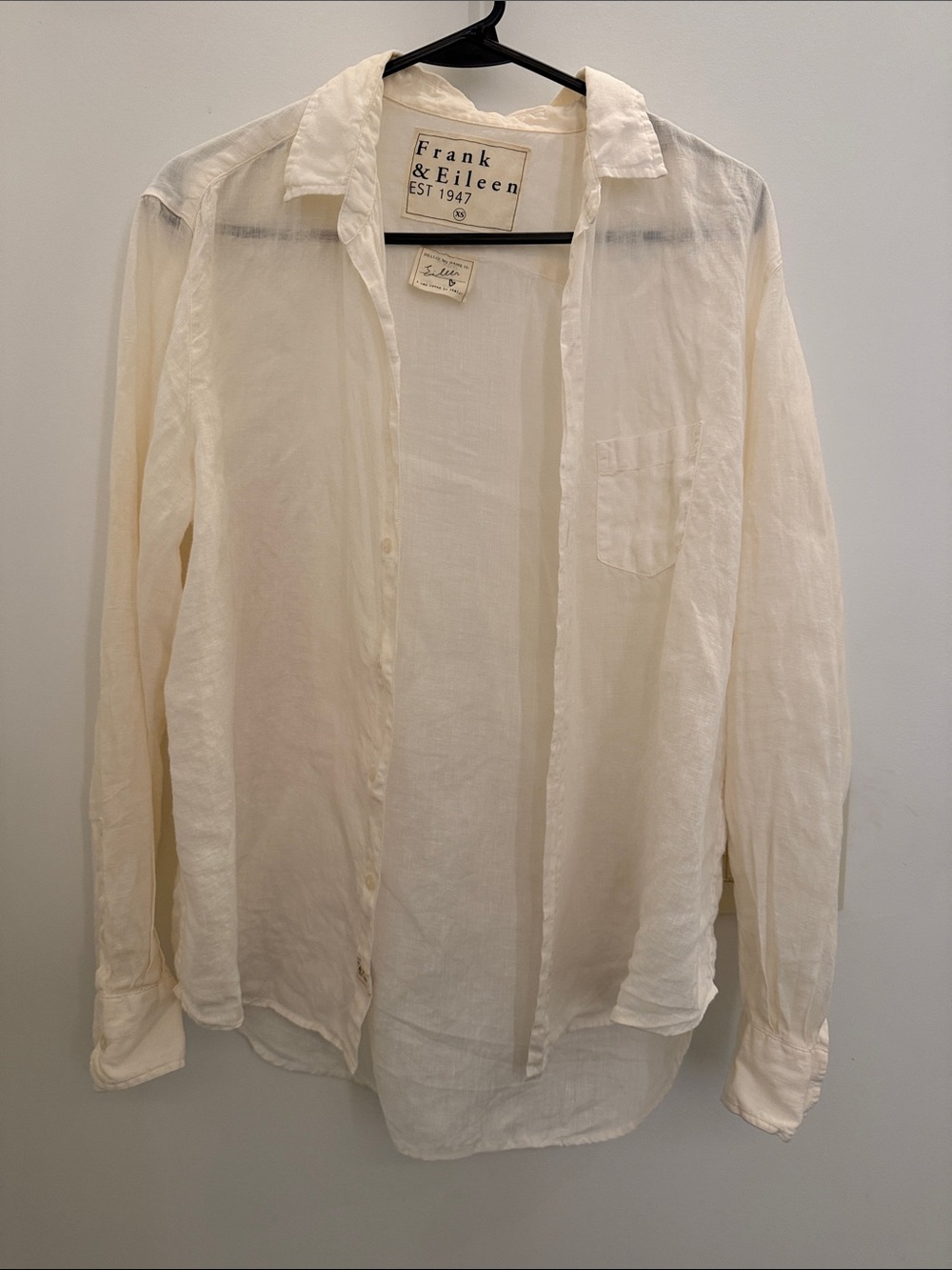 Frank & Eileen Linen Button-Up Shirt in Cream